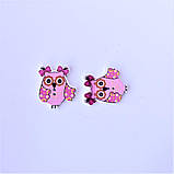 Ґудзик декоративний "Совонька" дерев'яна 2,5*3 см 5 шт. набір, фото 4