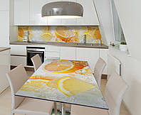 Наклейка 3Д виниловая на стол Zatarga «Апельсины во льду» 600х1200 мм для домов, квартир, столов,