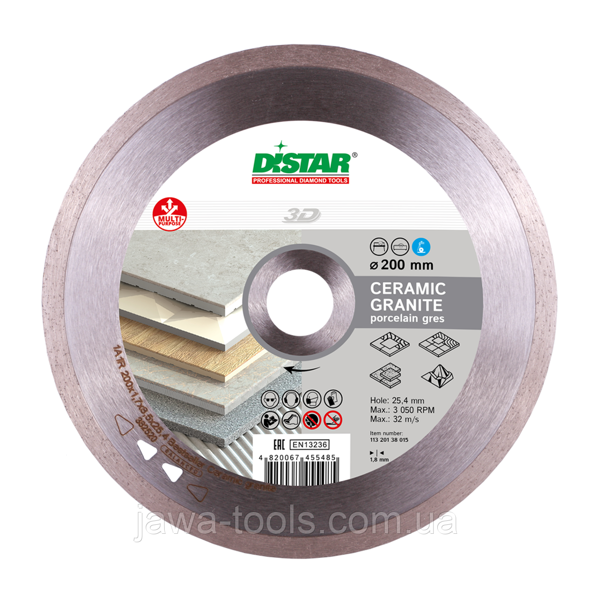Алмазний диск DISTAR 1A1R BESTSELLER CERAMIC GRANIT 200x25.4
