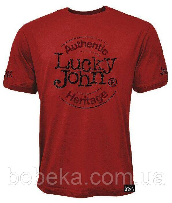 Футболка "LUCKY JOHN" Red (100% бавовна, червона) / L (AM-157-03L)