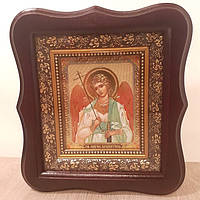 Ікона Ангела Охоронця, лик 10х12 см, у темному дерев'яному кіоті