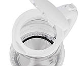 Скляний електрочайник Adler AD 1274 ємністю 1,7 л, білий., фото 4