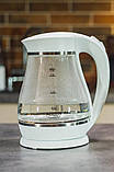 Скляний електрочайник Adler AD 1274 ємністю 1,7 л, білий., фото 5