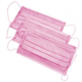 Маска медична тришарова на резинках «Славна®» Рожева нестерильна 50шт