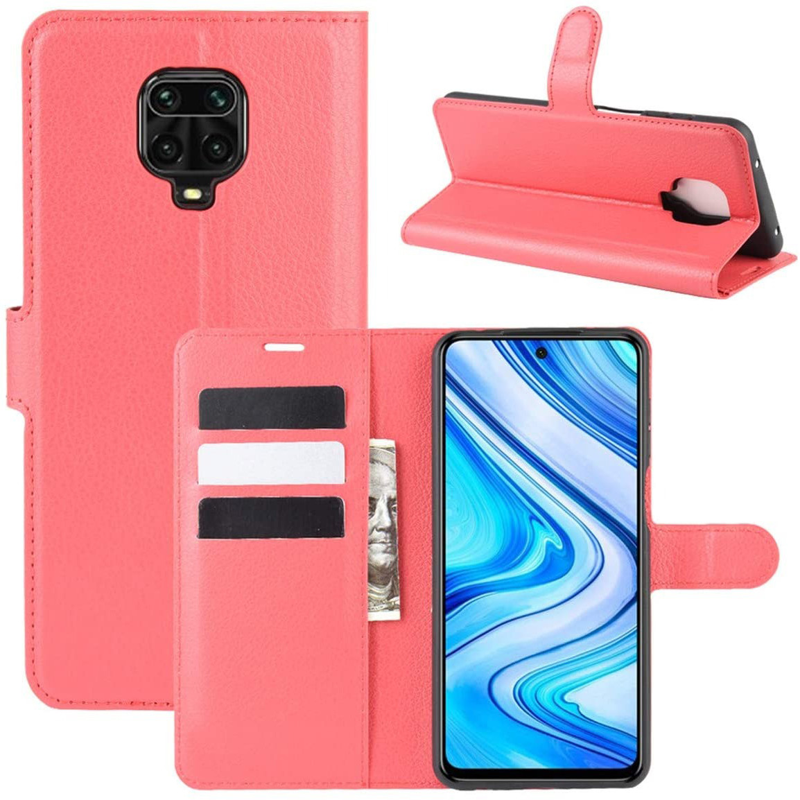 Чохол-книжка Litchie Wallet для Xiaomi Redmi Note 9s / Note 9 Pro / Note 9 Pro Max Red, фото 1
