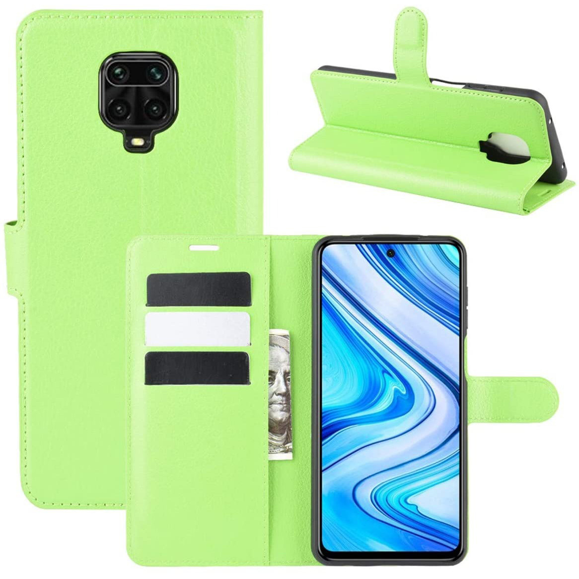 Чехол-книжка Litchie Wallet для Xiaomi Redmi Note 9s / Note 9 Pro / Note 9 Pro Max Green, фото 1