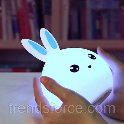 Силіконовий нічник 3D Toyslamp Кролик з вушками 16 кольорів 602 183807, фото 3