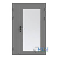 Технічні металеві двері зі склом,2000*1200 мм, Міськбудметал ДМУ 2 20-12 СТ