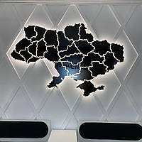 Пластиковая карта Украины на стену с подсветкой по каждой области Led Map 2000х1400мм