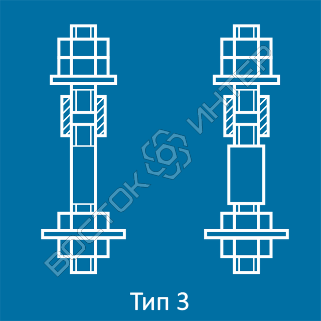Болт фундаментный составной ГОСТ 24379.1-80 тип 3 исполнение 3.1 и 3.2 - фото 2 - id-p8116830