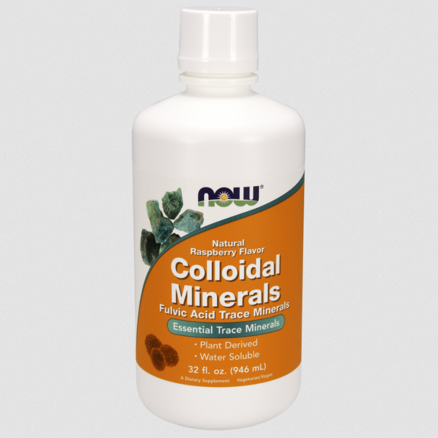 Колоїдні Мінерали, з натуральним смаком малини, Colloidal Minerals, Now Foods, 946 мл