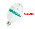 Світлодіодна диско лампа 3Вт E27 RGB, 140х80мм обертається, фото 9
