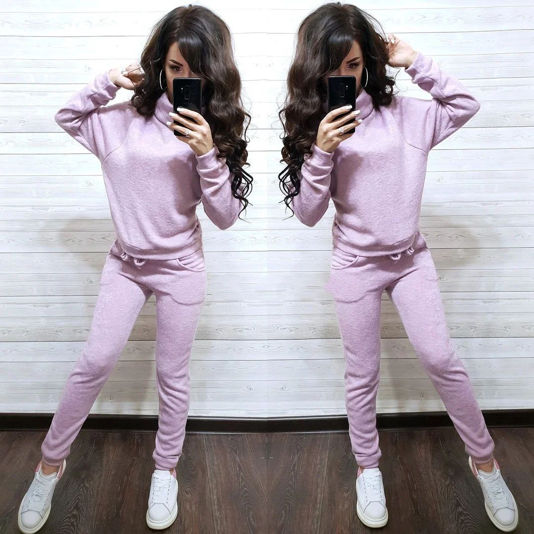 Костюм жіночий теплий під горло з ангори з кишенями, фото 1