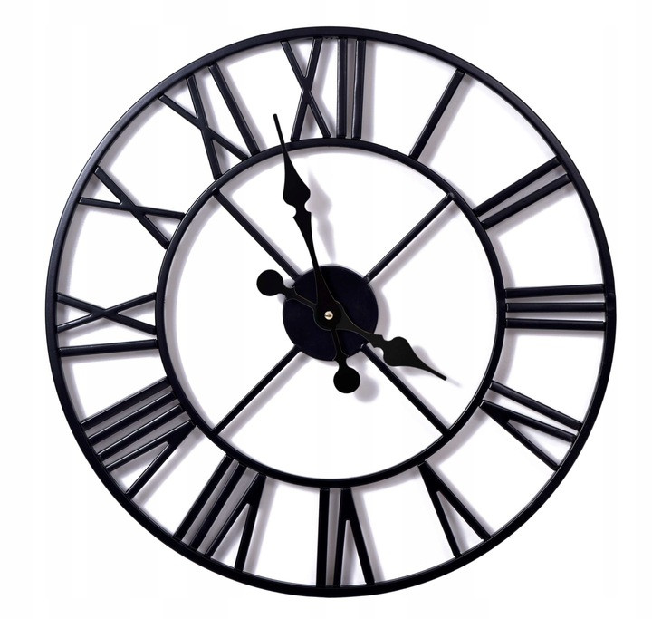 Великий настінний металевий годинник 50 см ROMAIN RETRO VINTAGE