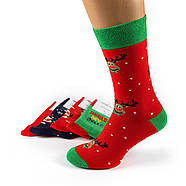 Набір новорічних чоловічих шкарпеток Aura Via (5 пар в подарунковій упаковці), фото 4