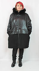 Курка-пальто з хутром супервеликі розміри AY-Sel (Туреччина) рр 66-72