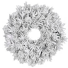 Вінок ø 60 см декоративний Dinsmore Frosted зелений зі снігом
