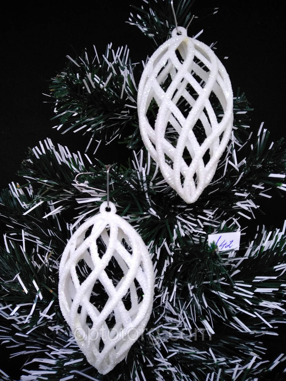 Прикраси на ялинку іграшки 3D Шишка мала 9*5,5 см 4 шт., фото 1