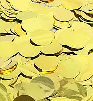 Конфетти, метафан "Disc", Польша, вес - 50 г, размер - 15 мм, цвет - золото