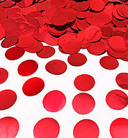 Конфетти, метафан "Disc", Польша, вес - 50 г, размер - 15 мм, цвет - красный