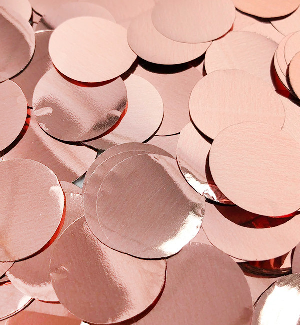 Конфетті, метафан "Disc", Польща, вага - 50 г, розмір - 15 мм, колір - рожеве золото