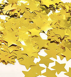 Конфетті, метафан "Gold stars", вага - 50 г, розмір - 35 мм