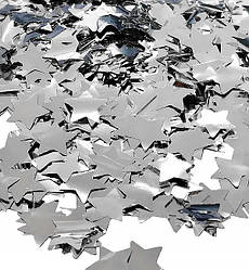 Конфетті, метафан "Silver stars", вага - 50 г, розмір - 35 мм