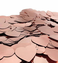 Конфетті, метафан "Серце", вага - 50 г, розмір - 25 мм, колір - рожеве золото