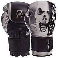 Перчатки боксерские PU на липучке ZELART BO-1315 черно-белые, 14 унций: Gsport