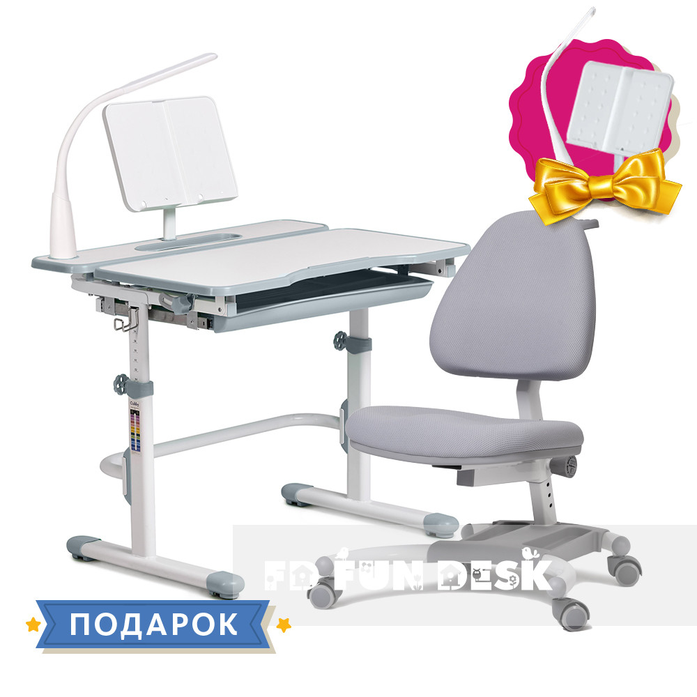 Комплект для школяра зростаюча парта Cubby Fressia Grey + крісло для дому FunDesk Ottimo Grey