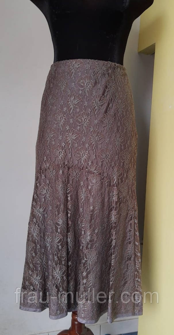 Нарядна спідниця з сріблясто сірого гіпюру 48 50 Solar, фото 1