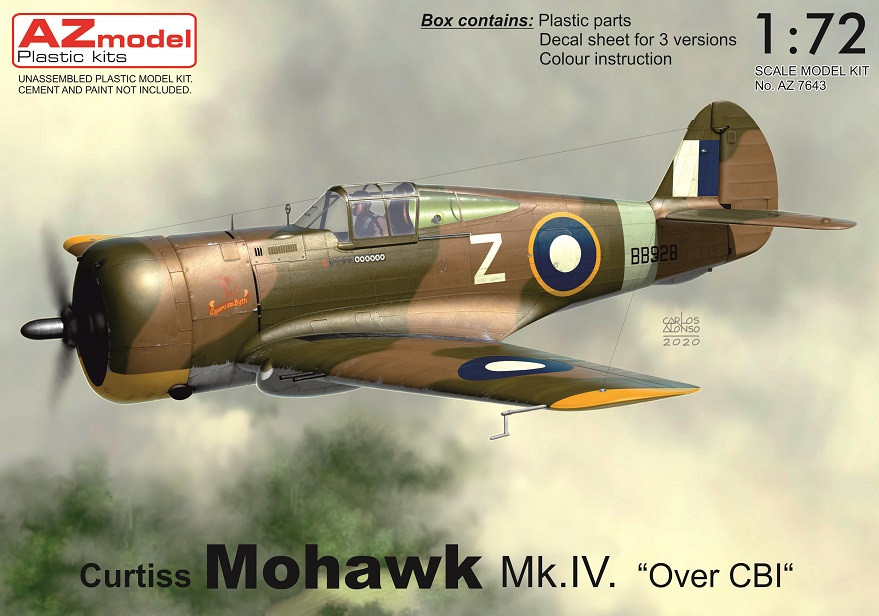 Пластикова модель 1/72 AZ model 7643 Американський винищувач Mohawk Mk.IV “Over CBI”