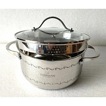 Кастрюля Bohmann 7,4л (крышка с решеткой для слива жидкости) в коробке BH 7010-26, фото 2