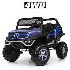 Дитячий електромобіль двомісний джип Mercedes Unimog M 4133EBLRS-4 (MP3, SD, USB, мотори 4x35W, ак.12V14A), фото 3