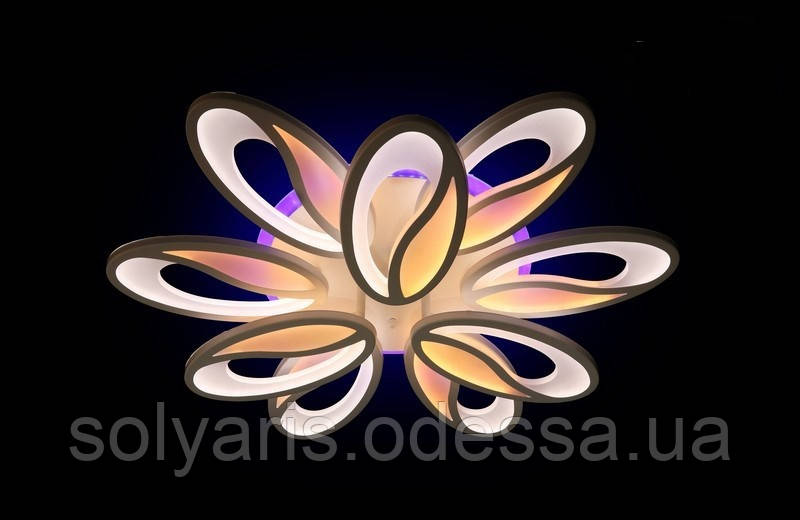 Стельова LED-люстра з підсвічуванням, диммер 150W 5565/6+3 (чорна,біла,сіра,коричнева)