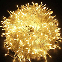 Світлодіодна гірлянда Нитка 40м 800 LED, колір: теплий білий, прозорий провід