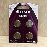 Батарейка Tesla Lithium CR2025 (DL2025) 3V, 4шт
