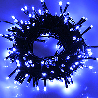 Гирлянда Нить 200 LED, цвет - синий, чёрный провод 15м