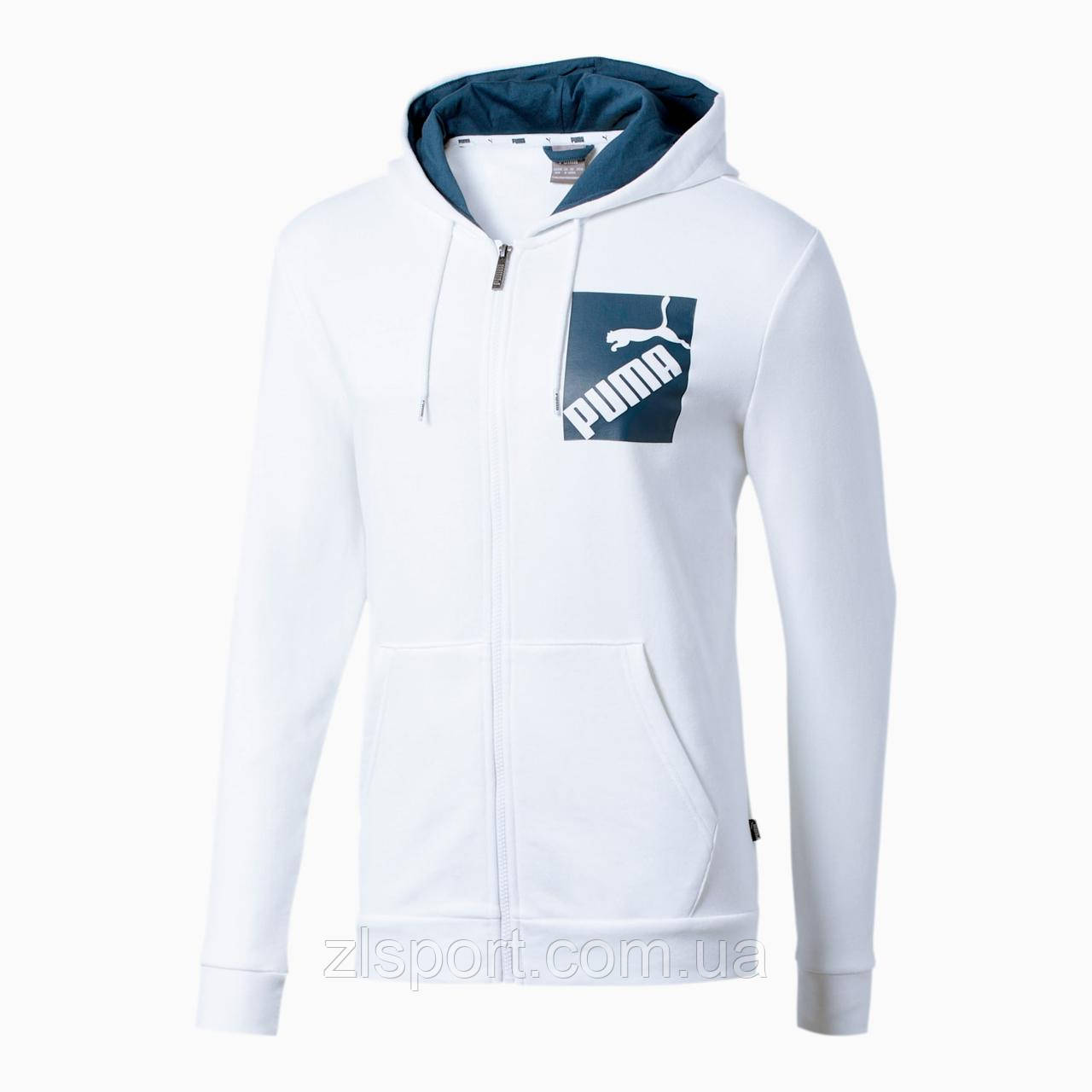 Чоловіча біла толстовка, худі Puma Big Logo ОРИГИНАЛ з капюшоном 597169_01