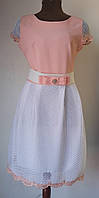 Ніжне біло-рожеве плаття з рожевим ліфом і спідницею-сіткою Сalio