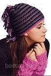 Молодіжний жіночий комплект шапка та мітенки "Шаггі" (Shaggy II), ТМ Loman, рожевий колір, фото 2