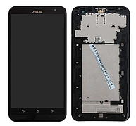 Дисплей (екран) для Asus ZenFone 2 Laser (ZE601KL) + тачскрін, чорний, Glacier Gray, з передньою панеллю
