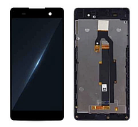 Дисплей (екран) для Sony F3311 Xperia E5/F3313 + тачскрін, чорний, Graphite Black, з передньою панеллю