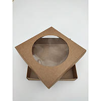 Коробка 20×20×3,5 крафт вікно