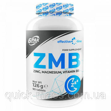 Комплекс цинк, магній і вітамін В6 6PAK Nutrition ZMB 90tab