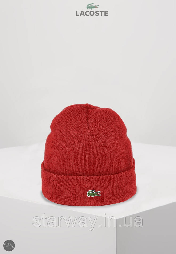 Стильная шапка Lacoste логотип вышит | этикетка | бирка - фото 3 - id-p592025830