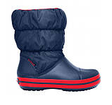 Чоботи зимові для хлопчика сноубутсы непромокальні дутики / Crocs Kids Winter Puff Boot (14613), Темно-сині, фото 4
