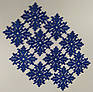 Новорічна підвіска Сніжинка квадратна 6 см | синя прикраса на ялинку з гліттером | набір 10 шт, фото 7
