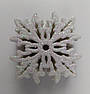 Новорічна підвіска | Сніжинка квадратна 6 см | прикраса на ялинку біла з гліттером | набір 10 ш, фото 6
