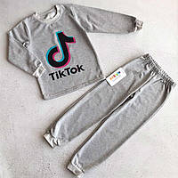Пижама для девочки с начесом TiKToK 122, Серый